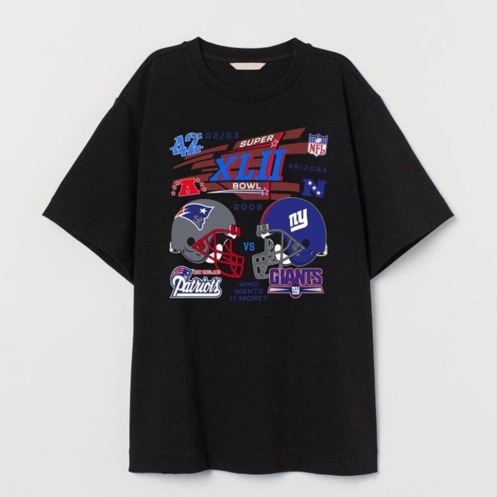 Superbowl Patriots Giants 2008 Retro Football Fan T-Shirt  73